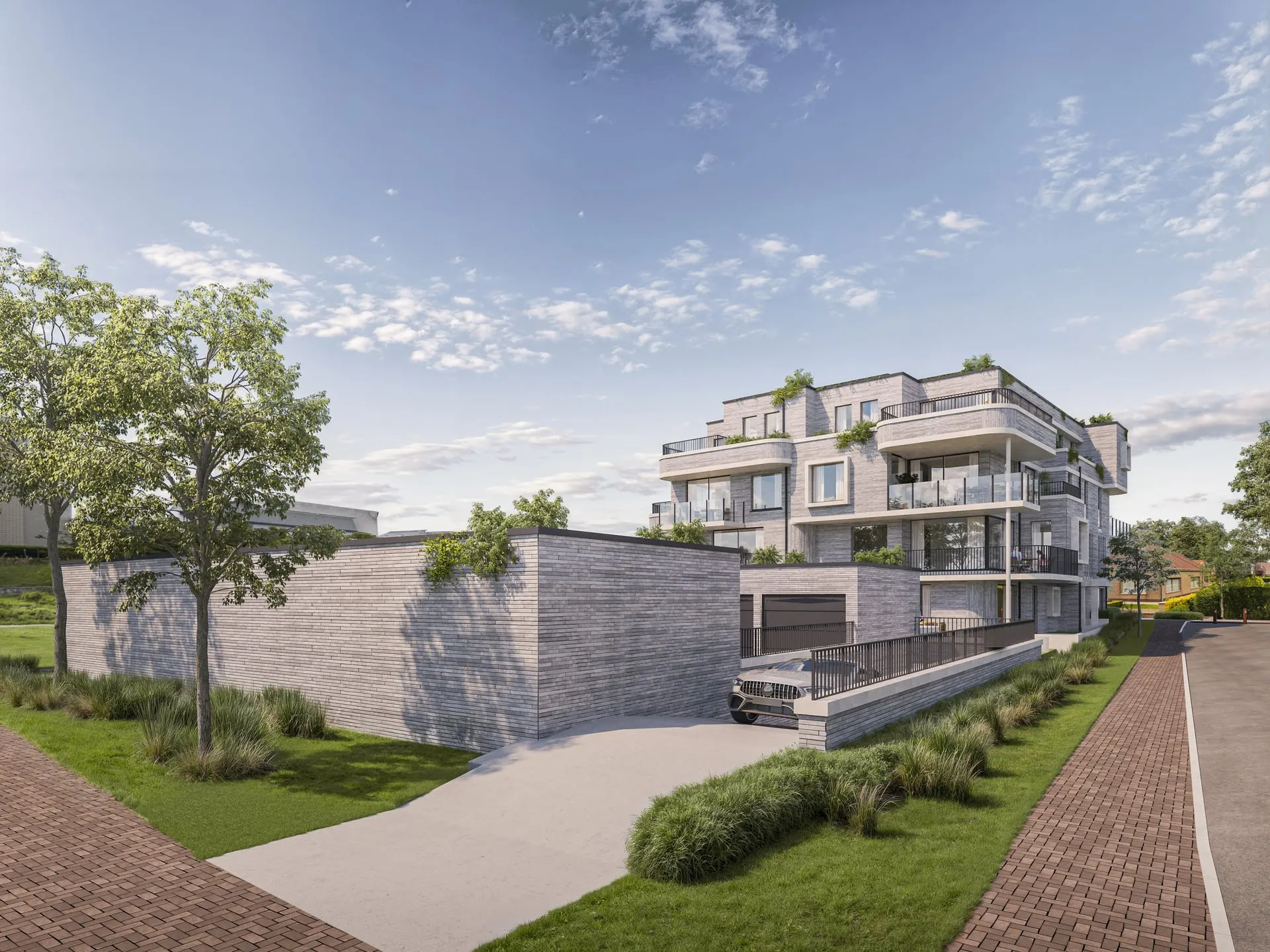 Rampe d'accès aux garages souterrains de la Résidence Cerile-Henri